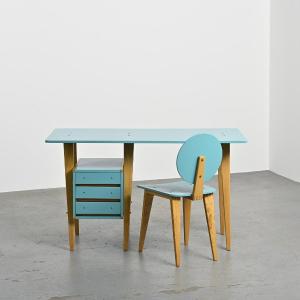 Desk And Chair By André Sornay, Sornay Furniture Lyon 1955