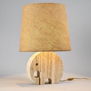 “elephant” Travertine Table Lamp By Fratelli Mannelli, Signa, Circa 1970 