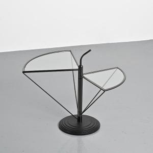Dardo Coffee Table In Glass And Metal By Oma, Italy, Circa 1980