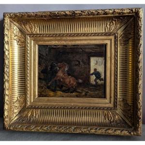 Oil On Wood By Albert Heinrich Brendel (19th Century)