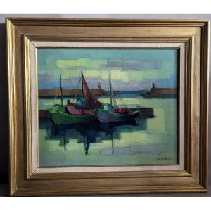 “boats In Benicarlo” By Jean Daniel Ribeyrol (20th)