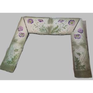 Art Nouveau Ceramic Fireplace Surround