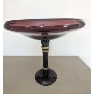 Charles Schneider. Large Art Deco Filigree Basin On Pedestal