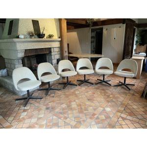 6 Eero Saarinen Chairs For Knoll 1970s