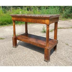 Empire Console Table For Living Room/hallway/bedroom... In Walnut & Marble 