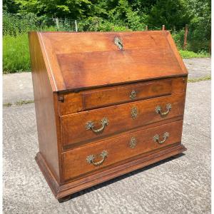 18th Century French Solid Walnut Scriban Desk