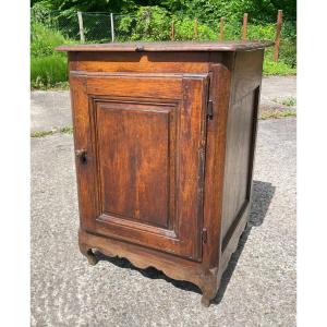 18th Century Jam Cabinet Or Small 1-door Sideboard In Solid Wood