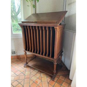Old Walnut Architect's Or Artist's Drawing Desk Filing Cabinet 19th Century