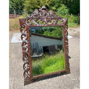 Carved Wooden Mirror