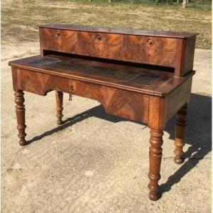 Louis Philippe Desk With Tier In Full Walnut