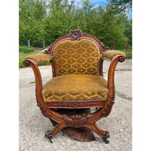 Large 19th Century Dagobert Style Office Chair 