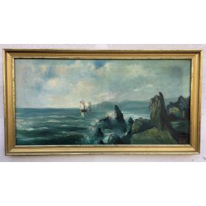 Charles Chenet 1899 - 1978 _ Oil On Canvas Signed "the Boats Are Coming Back"