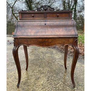 19th Century Napoleon III Desk With Leather And Drawers
