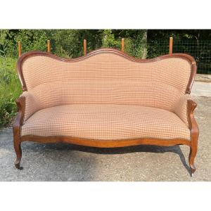 Louis Philippe Sofa Bench - Solid Walnut