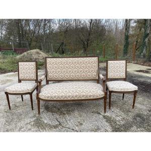 Louis XVI Style Bench And 2 Chairs In Good Condition