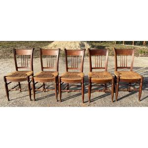 5 Straw Country Chairs.