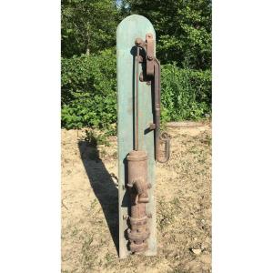 19th Century Cast Iron Wall Water Pump Complete 