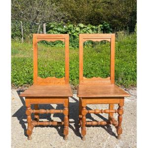 2 Lorraine Oak Chairs