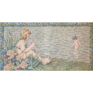 Painting By J. Reculon "the Bathers"