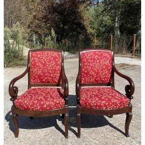 2 Armchairs With Crosses, Early 19th Century