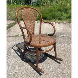 19th-century Rocking Chair Signed Vve Lebrun & Fils - Caning In Perfect Condition