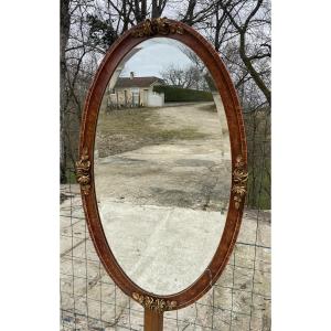 Early 20th-century Oval Gilt Mirror In Good Condition - 111 X 66 Cm