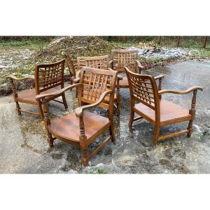 6 Low Vintage Armchairs From The 1950s-60s To Be Reupholstered With Foam And Your Fabric Of Choice.