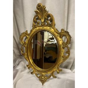 Small Gilded Rocaille-style Mirror