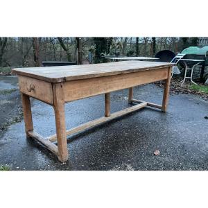 Farmhouse Table And 2 Huge Drawers, All Made Of Solid Wood 
