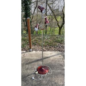 Red Floor Lamp In Very Good Condition, By Mr Light