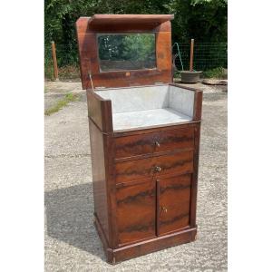 19th Century N III Mahogany And Marble Veneered Dressing Table Or Barbière