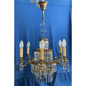 Bronze And Glass Chandelier