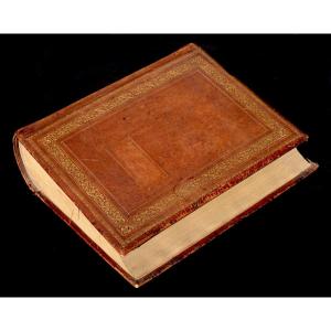 Ferrazzano Family, Large 18th Century Binding By Tartagli In Florence, Album, Watercolored Coat Of Arms