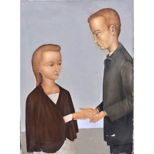 "the Couple" Attributed To Jean Martin-roch Around 1930