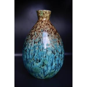 Accolay, Enamelled Earthenware Vase, Circa 1960