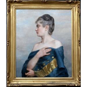 Portrait Of "woman With Bare Shoulders" Oil On Canvas, 1908