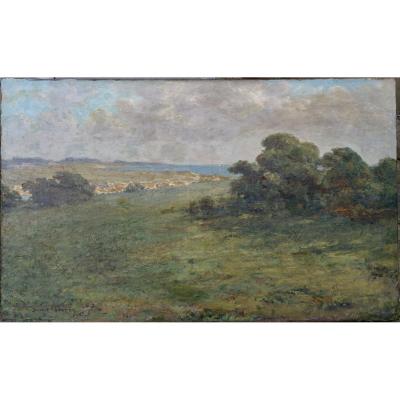 Hubert-gautier, "côte Bretonne", Oil On Canvas Circa 1910