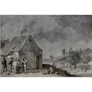 "la Pêche" Grisaille In The Dutch Taste, 18th Century