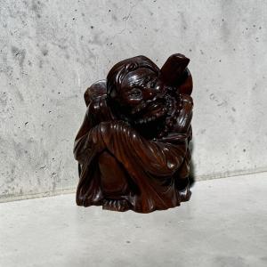 Oriental Figure. Carved And Patinated Ironwood