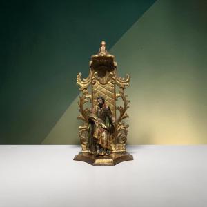 Saint Joseph On Architectural Console. Guatemala, 18th Century.