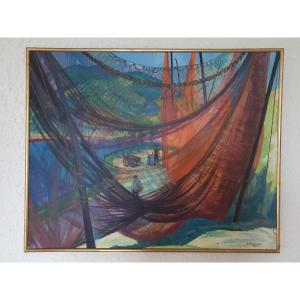 Suzanne Favriou, The Nets, Oil On Canvas, XX°.