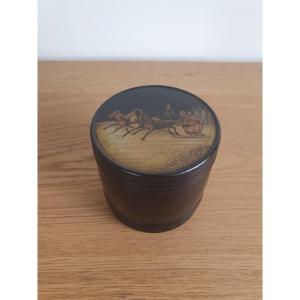 Keg Box, Boiled Cardboard, Troika, Russia, 19th Century.