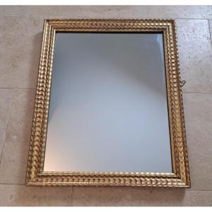 Miroir Louis Philippe , Bois Et Stuc Doré , XIX°. 