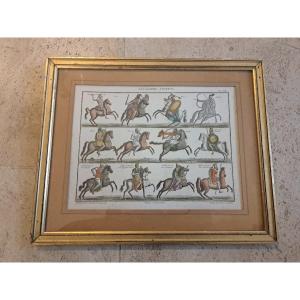 Ancient Horsemen, Engraving, Early 19th Century.