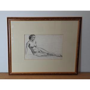 Pierre Langlade, Female Nude, Drawing, Early 20th Century.