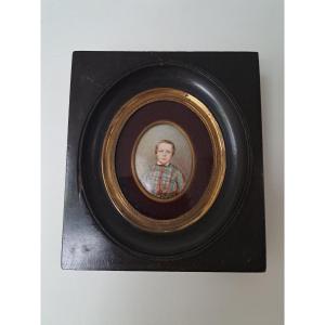 Portrait Of A Child, Miniature, Late 19th Century/early 20th Century.