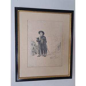 The Priest, Drawing, Signed, 20th Century. 