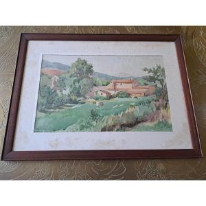 Marcel Bach, Le Four Dans Le Var, Watercolor, Year 40.