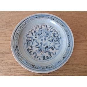 Plate, Blue White Ceramic, Asia, Ming 