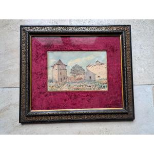 Augustin Abeilhé, The Dovecote Of The Farm, Watercolor, Early 20th Century.